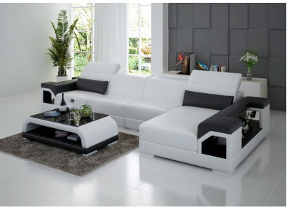 Canapé en cuir canapé moderne paysage de vie décor coin canapé d'angle design suite