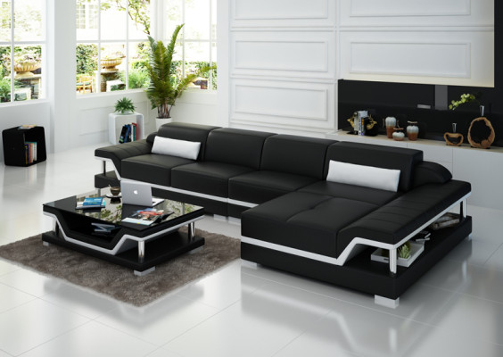 Canapé en cuir design canapé canapé rembourrage suite d'angle ensemble de sièges canapés en cuir 8004C
