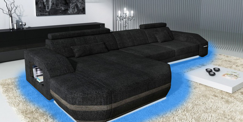 Canapé d'angle Canapé Couch Tapisserie Design Paysage vivant Design Suite d'angle