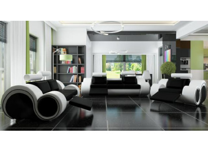 Rembourrage de canapé 3+2 places Designer Canapé Canapé en cuir Choix de couleur Ensemble de canapés Noir