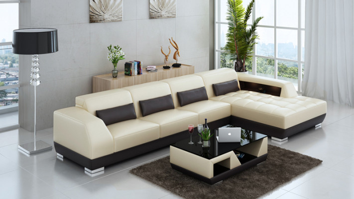Canapé en cuir Canapé Paysage de vie Canapé d'angle Suite d'angle Design Canapé moderne G8024C
