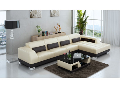 Canapé en cuir Canapé Paysage de vie Canapé d'angle Suite d'angle Design Canapé moderne G8024C