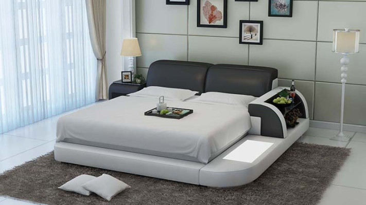 Conception de lit de luxe Lits de luxe en cuir Chambre moderne 140/160/180 LB8812