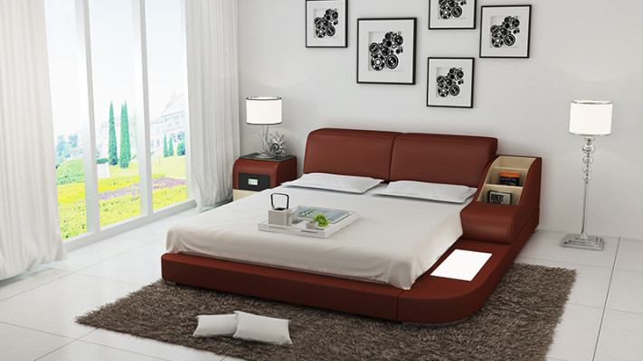 Revêtement de lit de luxe en cuir pour chambre à coucher 140/160/180 LB8815