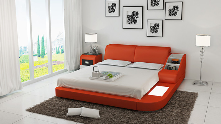 Revêtement de lit de luxe en cuir pour chambre à coucher 140/160/180 LB8815
