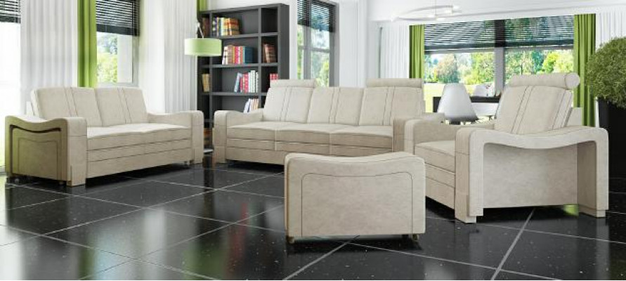 Ensemble de canapés en tissu Sofa Mobilier Canapé Suite Canapé en tissu 3+2+1 Paysage de vie