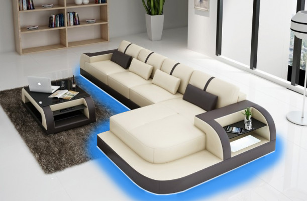 Canapé d'angle Canapé Canapé Rembourrage Paysage de vie Canapé d'angle Rembourré Canapé design Canapé en cuir LubyB