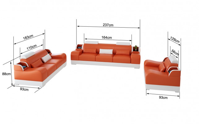 Ensemble de canapé design Canapé Rembourré Canapés Cuir 3+2 places Ensemble complet Neuf Moderne