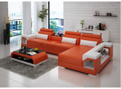 Canapé en cuir Canapé Paysage de vie Canapé d'angle Suite d'angle Design Canapé moderne G8010C