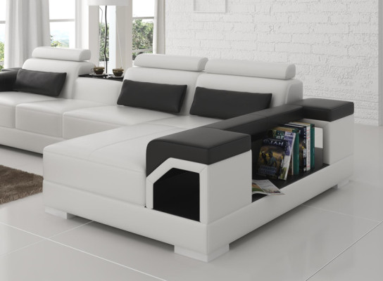 Canapé en cuir Canapé Paysage de vie Canapé d'angle Suite d'angle Design Canapé moderne G8010C