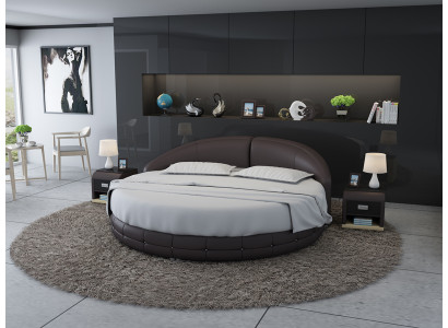 Lit rond Lit de design Lit rembourré Lit de designer Rembourrage Rond XXL Luxe King Size