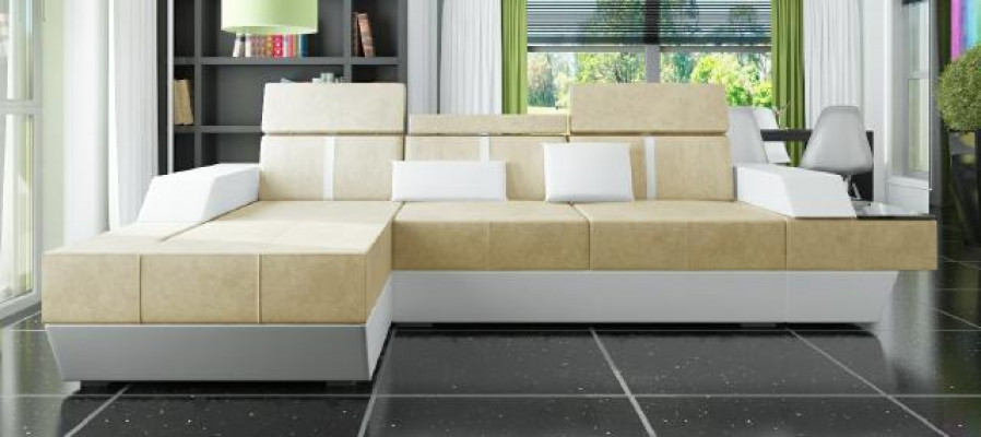 Canapé en tissu Canapé d'angle Tissu Tissu Paysage de vie Rembourrage neuf Canapé en tissu Sofa Canapé
