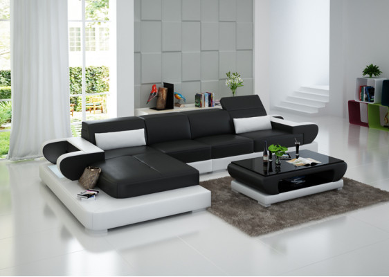 Canapé en cuir Canapé Canapé d'angle Canapé d'angle Suite d'angle Design Canapé moderne G8002C
