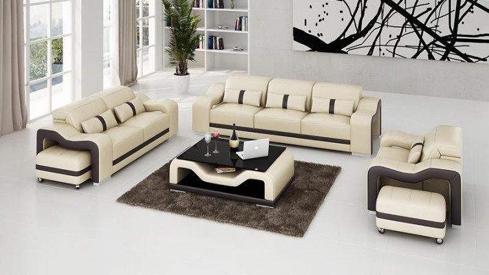 Ensemble de canapés design Canapé Rembourrage Canapés Cuir Moderne 3+2 Places Ensemble Complet Neuf