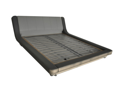 Lit double de luxe en cuir + lits rembourrés USB hôtel moderne multifonction LB8826