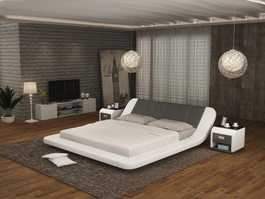 Lit en cuir avec USB, lits rembourrés de luxe double mariage 140/160/180 LB8826