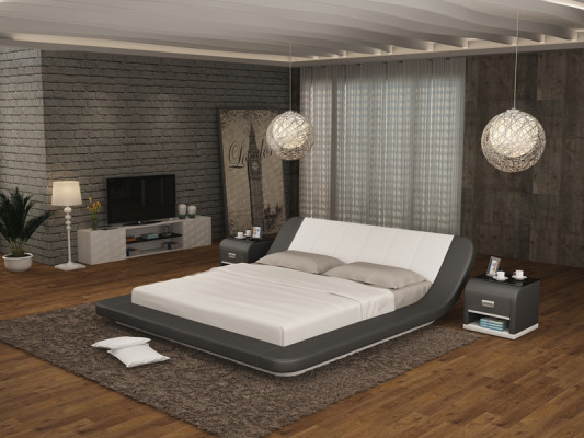 Lit en cuir avec USB, lits rembourrés de luxe double mariage 140/160/180 LB8826