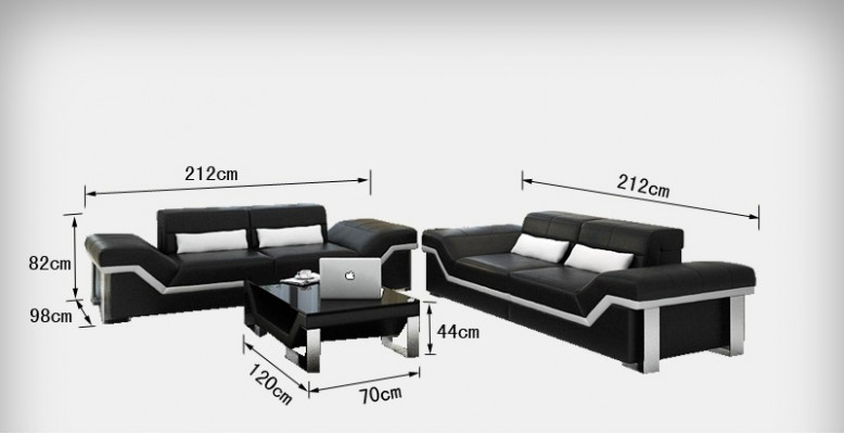 Canapé en cuir Canapé Paysage vivant 3+3 Suite Design Canapés modernes neufs