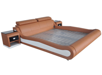 Lit de luxe avec revêtement USB Lits de mariage en cuir 140/160/180/200 LB8825