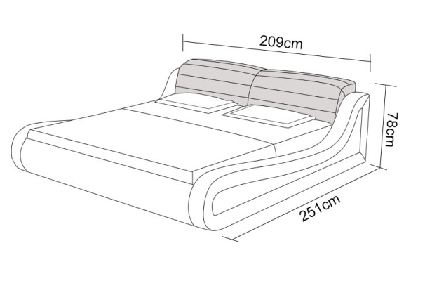 Lit en cuir avec USB Literie Lits de luxe double hôtel Mariage Grand 140/160/180 cm