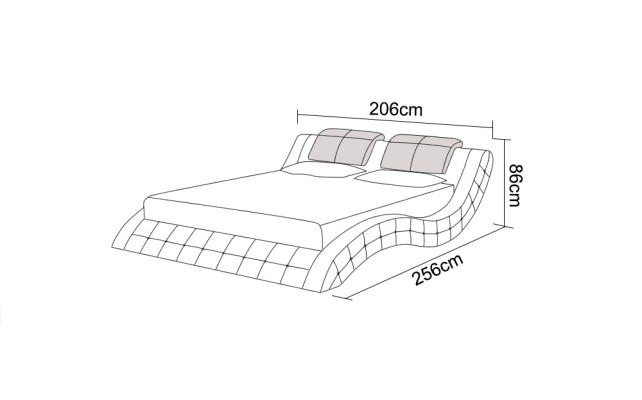 Conception de lit en cuir de luxe Lits Capitonnés lit double 140/160/180 LB8824