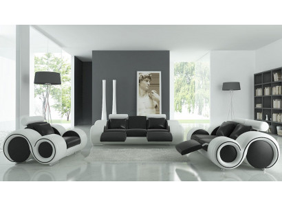 Canapé en cuir Canapé Salon Paysage vivant 3+2+1 Place Suite Design Moderne Canapé A1163D