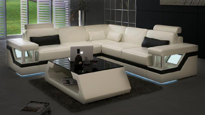 Canapé en cuir XXL avec USB Suite Living landscape Canapé d'angle Canapé d'angle en cuir HAMBURG II