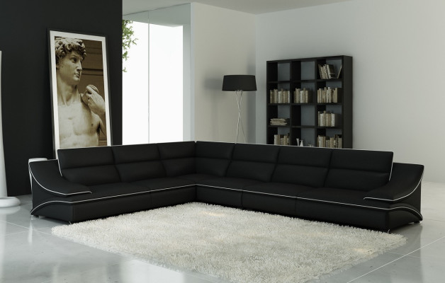 Canapé en cuir Canapé Paysage vivant Canapé d'angle Canapé d'angle Suite Design Moderne