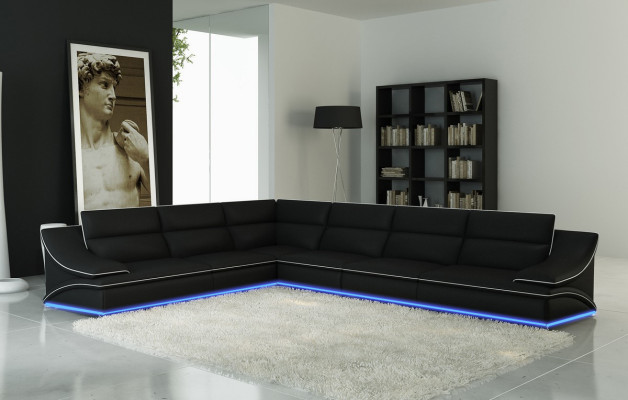 Canapé en cuir Canapé Paysage vivant Canapé d'angle Canapé d'angle Suite Design Moderne
