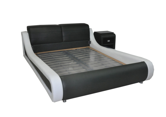 Double Lit en Cuir Design de Luxe Literie d'Hôtel Lits d'Ameublement Multifonctionnels Modernes