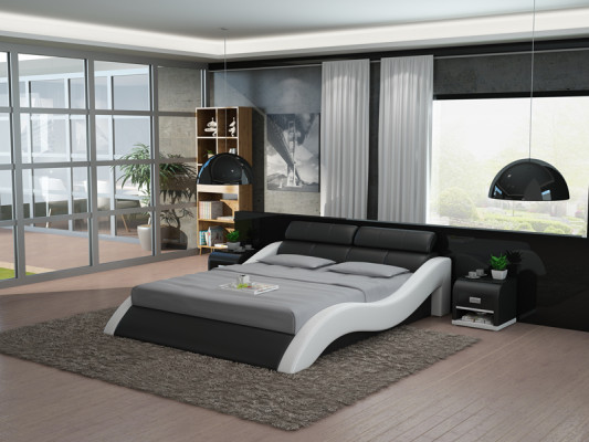 Conception de lit en cuir Lits rembourrés Luxe Double Mariage 140/160/180 LB8828