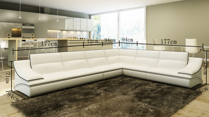 Canapé en cuir Canapé Paysage vivant Canapé d'angle Canapé d'angle Suite Design Moderne