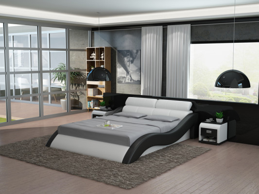Conception de lit en cuir Lits rembourrés Luxe Double Mariage 140/160/180 LB8828