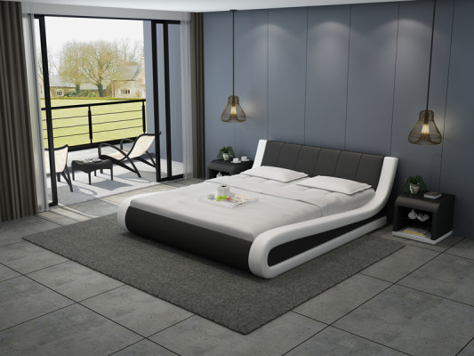 Conception de lit en cuir Lits rembourrés Luxueux Lit double Hôtel Mariage Grand 140/160/180 cm