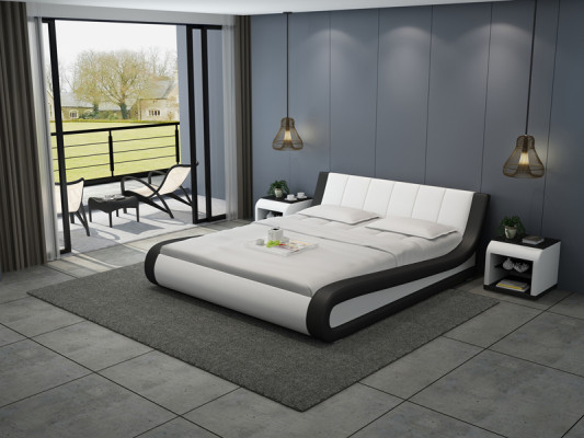 Conception de lit en cuir Lits rembourrés Luxueux Lit double Hôtel Mariage Grand 140/160/180 cm