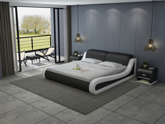 Conception de lit en cuir Lits rembourrés de luxe Double Grand 140/160/180 LB8831