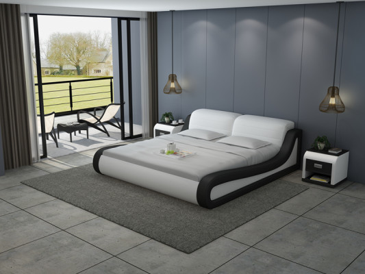 Conception de lit en cuir Lits rembourrés de luxe Double Grand 140/160/180 LB8831