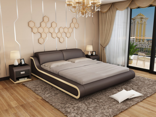 Lit design Lit rembourré Lit de luxe Lit double Lit conjugale Lits 140/160/180 cm