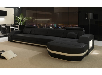 Canapé d'angle en cuir Suite d'angle en tissu Canapé d'angle en cuir Coin Paysage de vie PH300