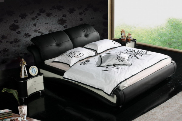 Grand lit Lits avec USB Cuir Designer Lit Ehe Cadre de lit 1206