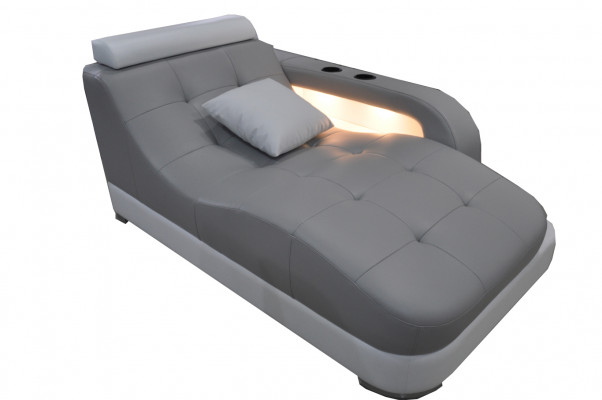 Designer Leather Chaise Longues + USB Ottoman Sofa Genuine Leather Relax Chaise  Chaises Longues en cuir design + canapé ottoman USB authentique en cuir véritable Chaise de relaxation