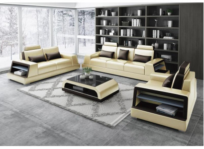 Multifonction canapé relax canapé  en cuir Trois places Design 3er nouveau Canapés