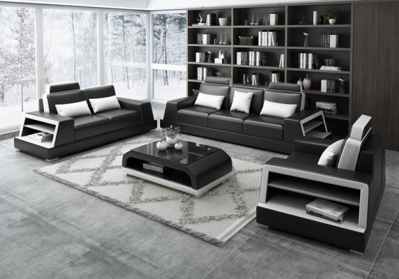 Multifonction canapé relax canapé  en cuir Trois places Design 3er nouveau Canapés