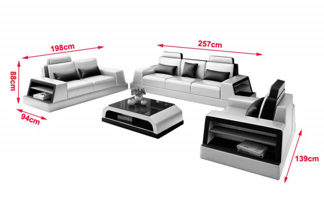 Multifonction canapé relax canapé  en cuir Trois places Design 3er nouveau Canapés