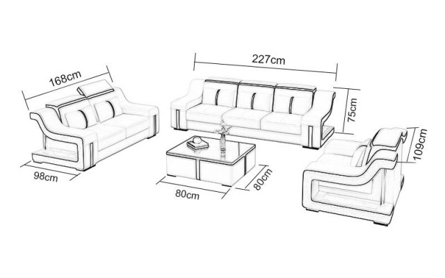Design Canapé Multifonctionnel Relax en Cuir 3 Places Nouveau