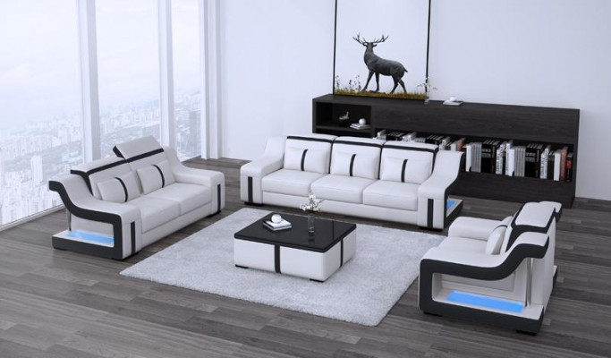 Design Canapé Multifonctionnel Relax en Cuir 3 Places Nouveau