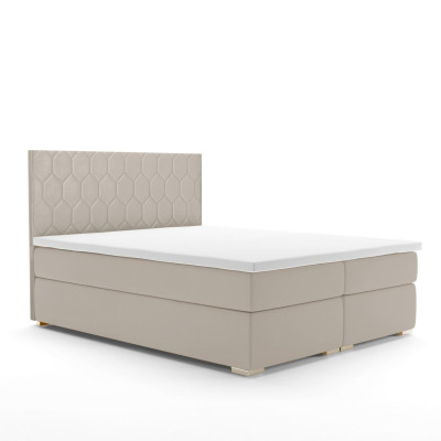 Lit Boxspring Hôtel Luxe Lits Revêtement Fonction Boîte Beige Double 180x200