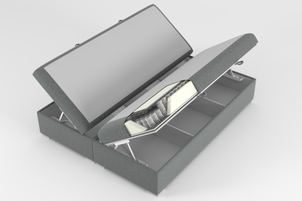 Lit Boxspring Design hôtel Luxe en Velours Base de lit rembourrée Fonction Double