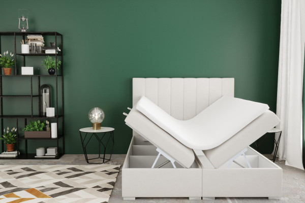Lit Boxspring Chambre Double Lits Design Rembourrage Boîte Fonction Gris