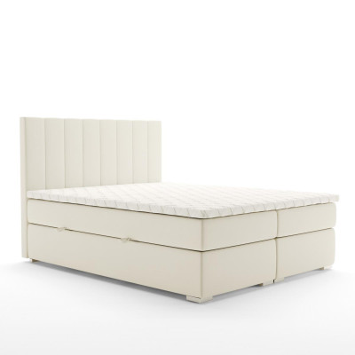 Boxspring lit Hôtel Double Lits de Luxe Base de lit rembourrée Fonction Beige nouveau